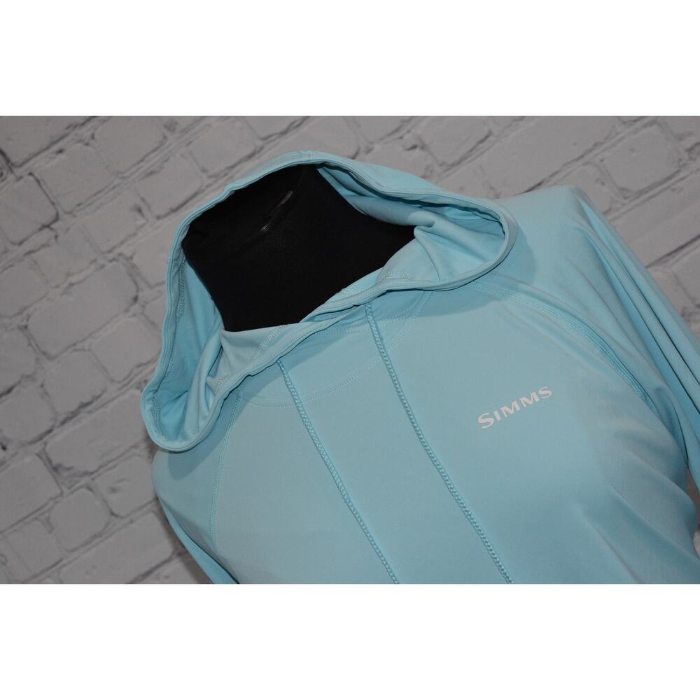 Simms Performance Fishing Hoodie Sun Shirt Womens Size Large SolarFlex UPF 50 - Picture 6 of 6